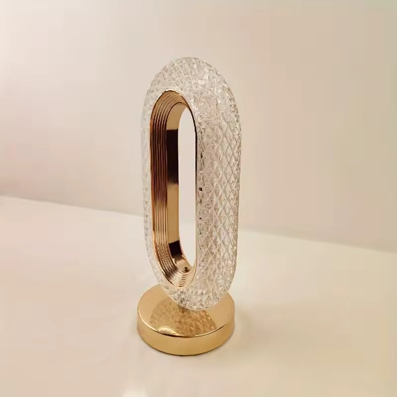 Crystal LED Table Lamp – USB Rechargeable Touch Dimming Bedside Light | Modern Home Decor Items In Pakistan