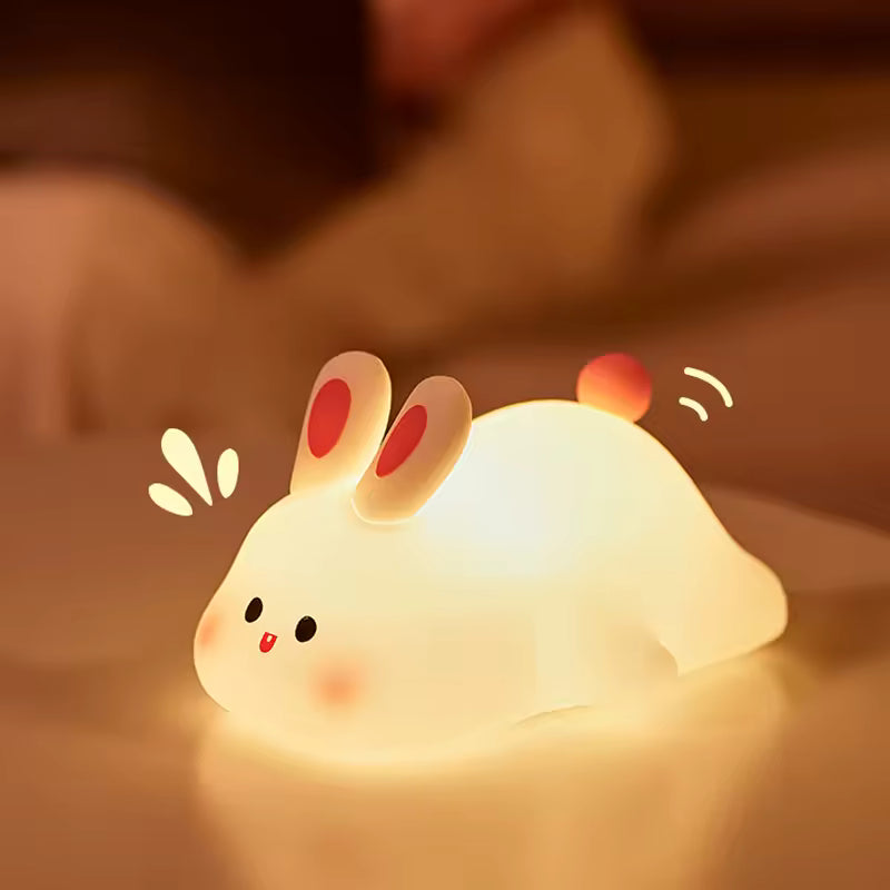 Cute Rabbit Night Light – Soft Silicone Touch Lamp for Kids | Home Decor Items In Pakistan
