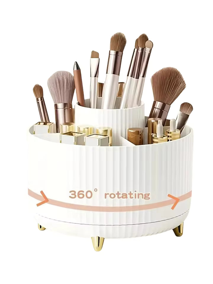 360° Rotating Makeup Organizer – Cosmetic Storage Pakistan | Brush Holder & Vanity Organizer