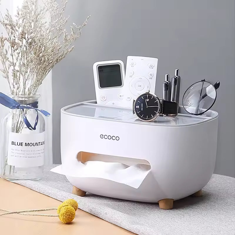 Multifunctional tissue box organizer remote control holder modern desk storage Pakistan