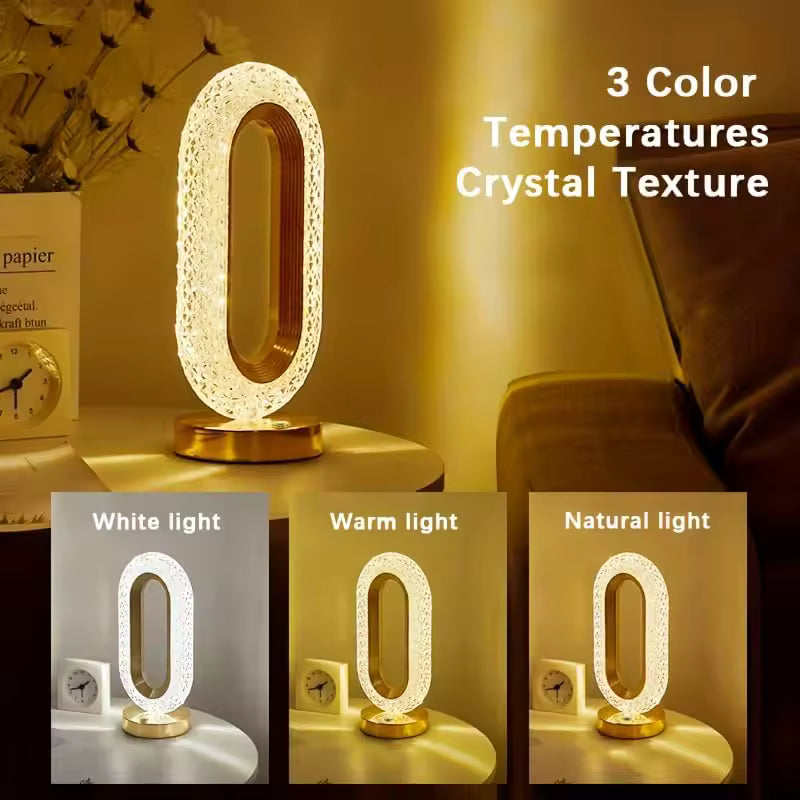 Crystal LED Table Lamp – USB Rechargeable Touch Dimming Bedside Light | Modern Home Decor Items In Pakistan