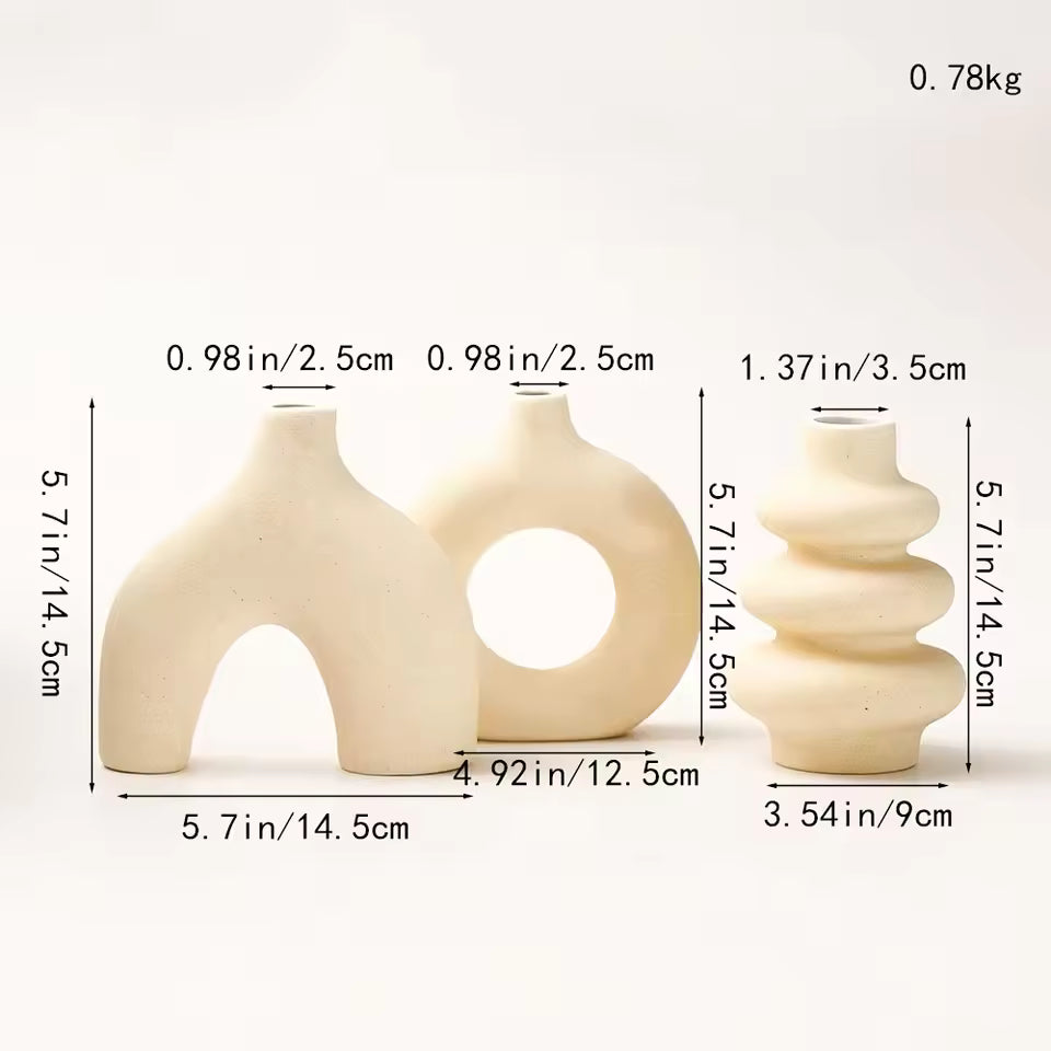 Bohemian Ceramic Vase Set – Aesthetic Home Decor Pakistan | Living Room & Table Decoration