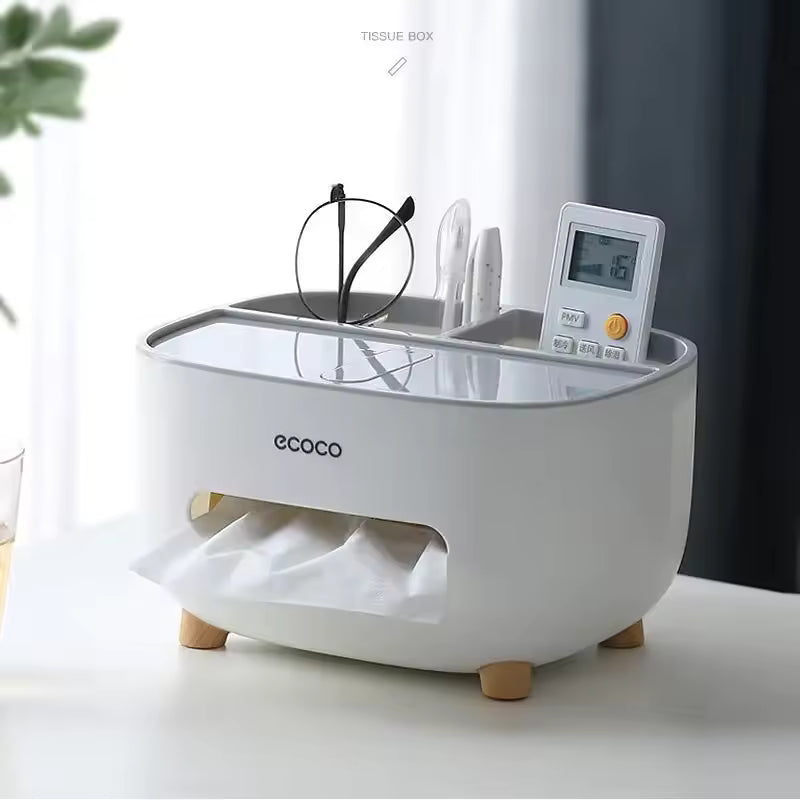 Multifunctional tissue box organizer remote control holder modern desk storage Pakistan
